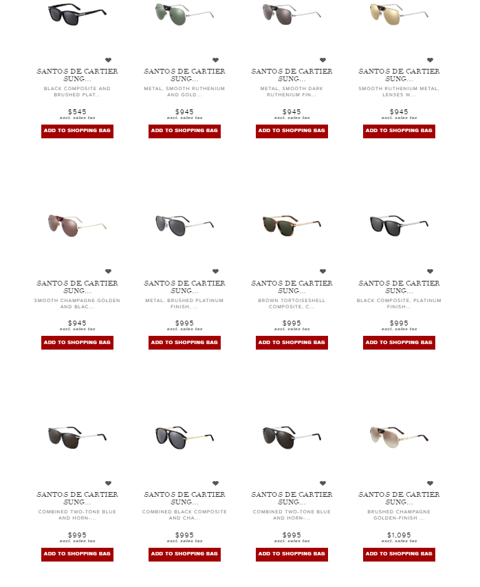 cartier sunglasses all models